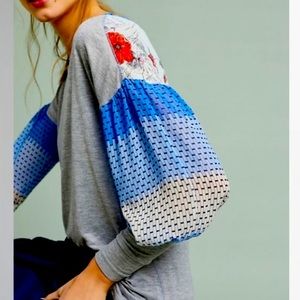 Anthropologie Tiny Raye Sheer Floral Print Top XL